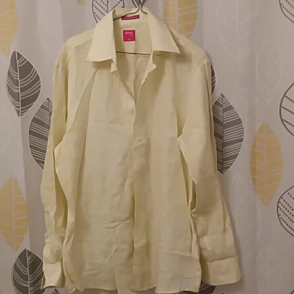 Men's Report Collection Linen Dress Shirt sz M